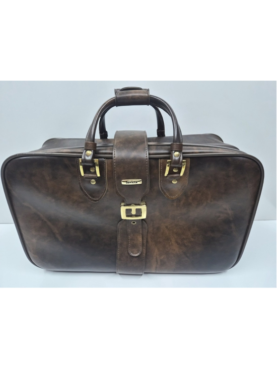 Invicta Handbags - Vintage Invicta Leather Carry On Luggage Bag Brown Weekender Travel Suitcase